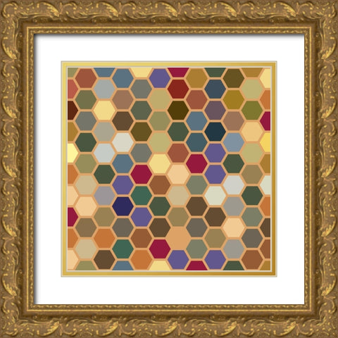 Small Hive I Gold Ornate Wood Framed Art Print with Double Matting by Grayscale