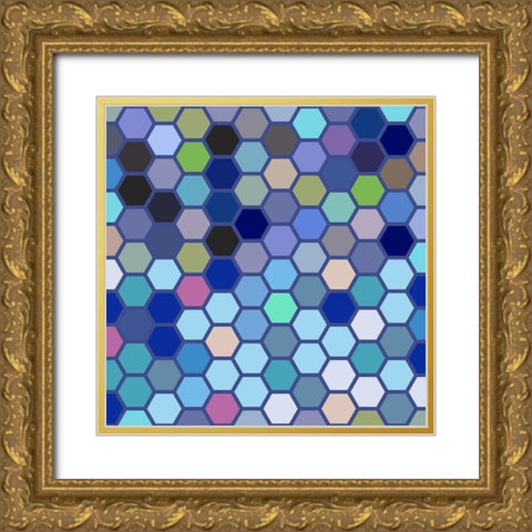 Small Hive V Gold Ornate Wood Framed Art Print with Double Matting by Grayscale