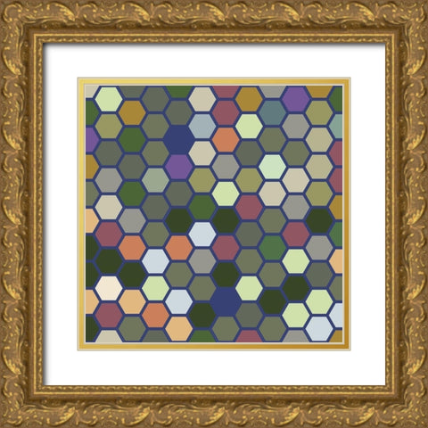 Small Hive XII Gold Ornate Wood Framed Art Print with Double Matting by Grayscale