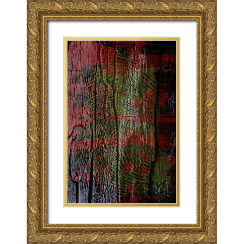 Wood Paint Print I Gold Ornate Wood Framed Art Print with Double Matting by Grayscale