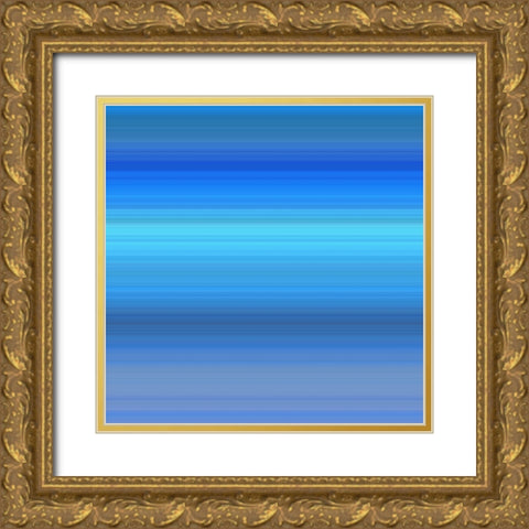 Cool Pinstripes IV Gold Ornate Wood Framed Art Print with Double Matting by Grayscale