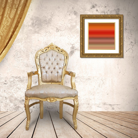 Warm Pinstripes III Gold Ornate Wood Framed Art Print with Double Matting by Grayscale