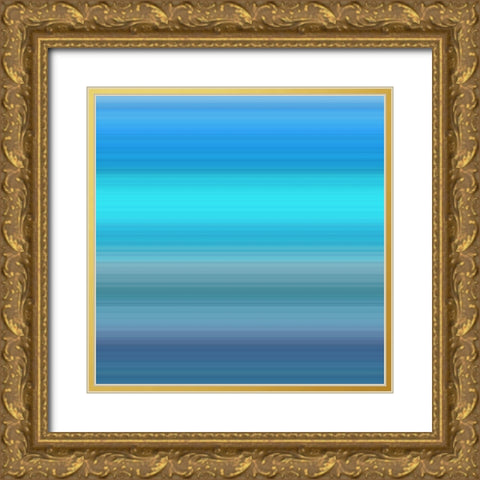 Cool Pinstripes V Gold Ornate Wood Framed Art Print with Double Matting by Grayscale