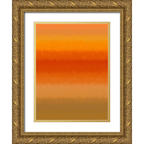 Warm Texture Stripes I Gold Ornate Wood Framed Art Print with Double Matting by Grayscale