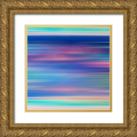 Bright Pinstripes II Gold Ornate Wood Framed Art Print with Double Matting by Grayscale