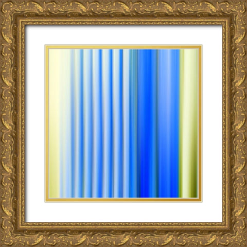 Paint Stripes I Gold Ornate Wood Framed Art Print with Double Matting by Grayscale