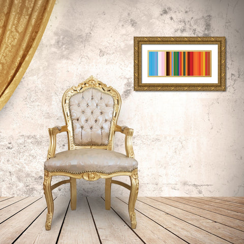 Bright Pinstripes III Gold Ornate Wood Framed Art Print with Double Matting by Grayscale
