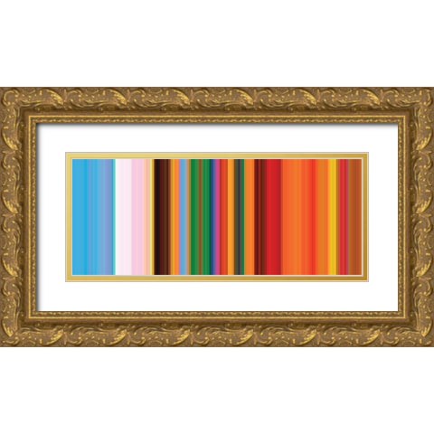 Bright Pinstripes III Gold Ornate Wood Framed Art Print with Double Matting by Grayscale