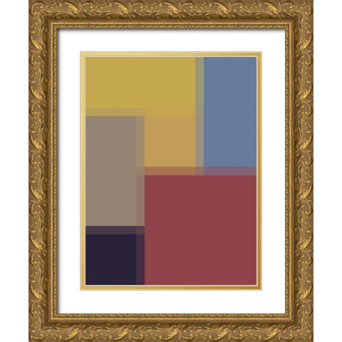 Pixel Blocks II Gold Ornate Wood Framed Art Print with Double Matting by Grayscale