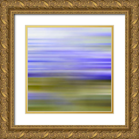 Green Pinstripes VI Gold Ornate Wood Framed Art Print with Double Matting by Grayscale