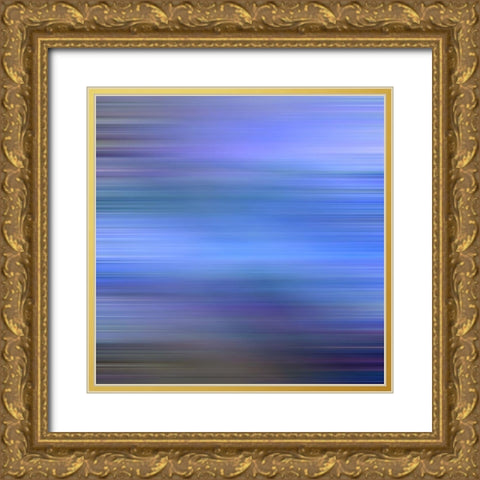 Cool Pinstripes VII Gold Ornate Wood Framed Art Print with Double Matting by Grayscale