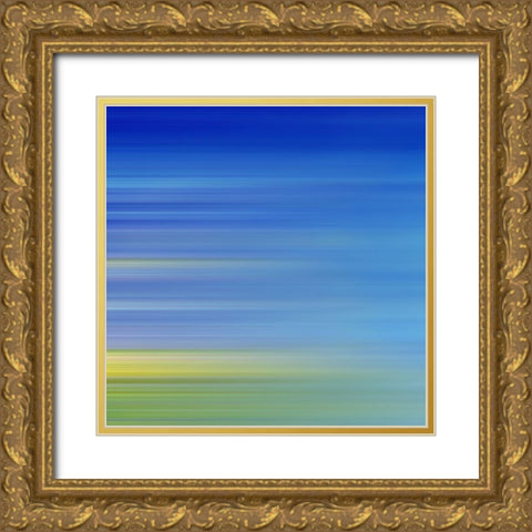 Cool Pinstripes VIII Gold Ornate Wood Framed Art Print with Double Matting by Grayscale