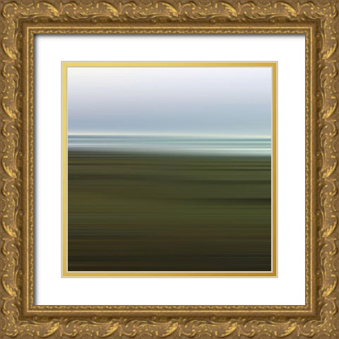 Cool Pinstripes IX Gold Ornate Wood Framed Art Print with Double Matting by Grayscale