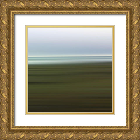 Cool Pinstripes X Gold Ornate Wood Framed Art Print with Double Matting by Grayscale