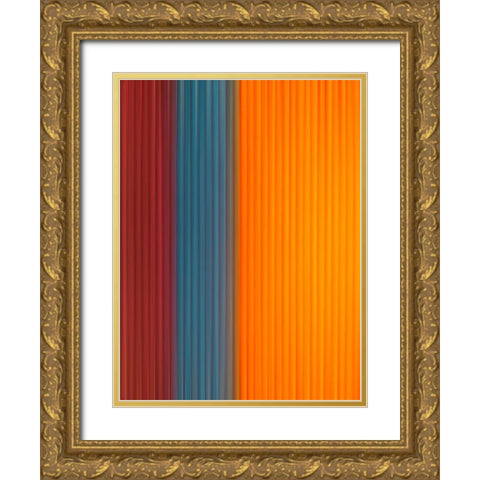 Fabric Pinstripes I Gold Ornate Wood Framed Art Print with Double Matting by Grayscale