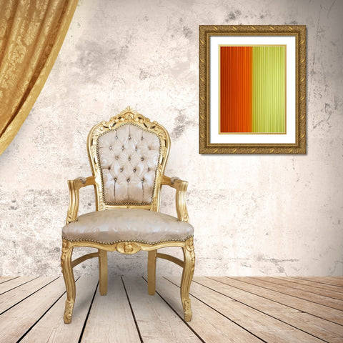 Fabric Pinstripes III Gold Ornate Wood Framed Art Print with Double Matting by Grayscale