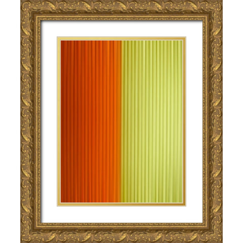 Fabric Pinstripes III Gold Ornate Wood Framed Art Print with Double Matting by Grayscale