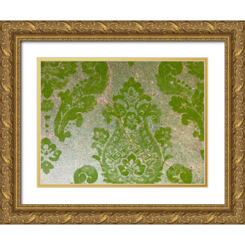 Painted Stencil II Gold Ornate Wood Framed Art Print with Double Matting by Grayscale