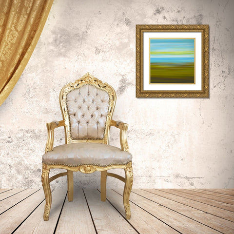 Cool Pinstripes XI Gold Ornate Wood Framed Art Print with Double Matting by Grayscale
