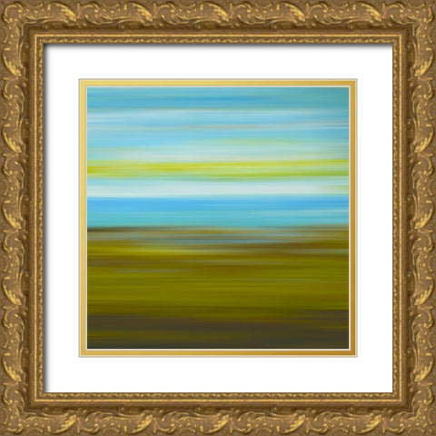 Cool Pinstripes XI Gold Ornate Wood Framed Art Print with Double Matting by Grayscale
