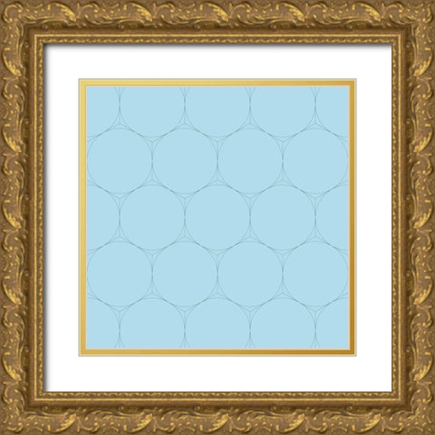 Isometric Hive IV Gold Ornate Wood Framed Art Print with Double Matting by Grayscale