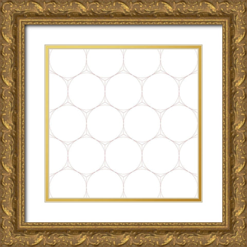 Isometric Hive VI Gold Ornate Wood Framed Art Print with Double Matting by Grayscale