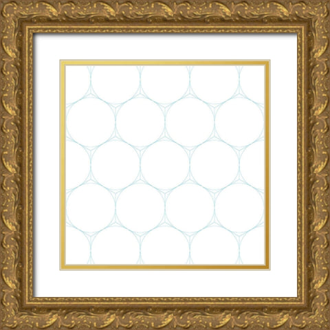 Isometric Hive VII Gold Ornate Wood Framed Art Print with Double Matting by Grayscale