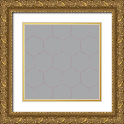 Isometric Hive IX Gold Ornate Wood Framed Art Print with Double Matting by Grayscale