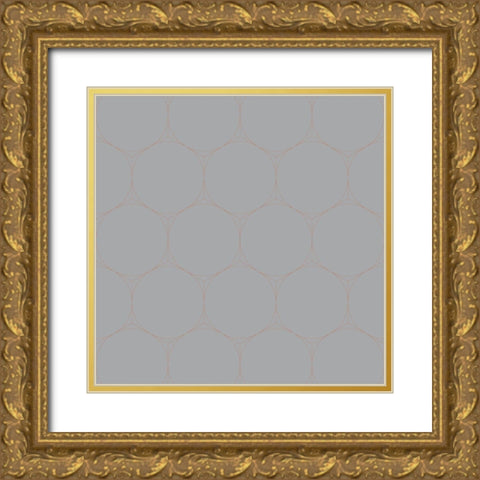 Isometric Hive X Gold Ornate Wood Framed Art Print with Double Matting by Grayscale