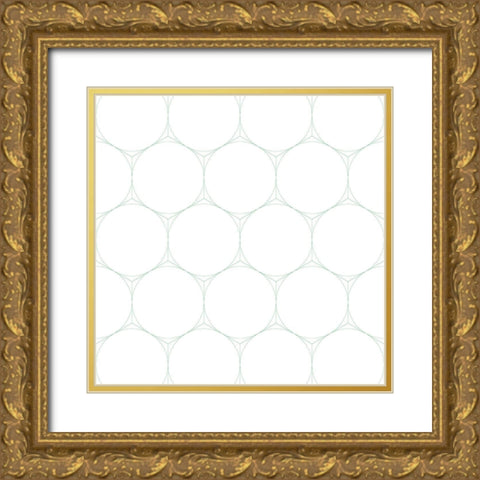 Isometric Hive XI Gold Ornate Wood Framed Art Print with Double Matting by Grayscale