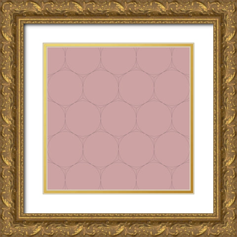 Isometric Hive XII Gold Ornate Wood Framed Art Print with Double Matting by Grayscale