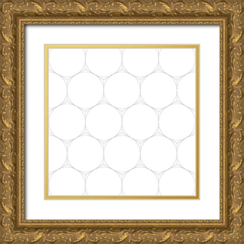 Isometric Hive XVI Gold Ornate Wood Framed Art Print with Double Matting by Grayscale