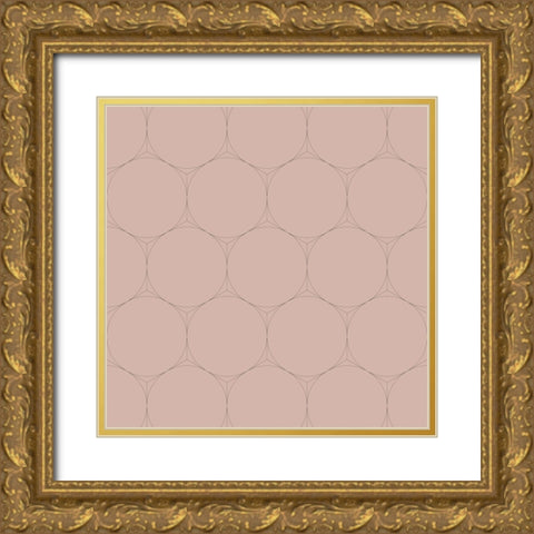 Isometric Hive XVII Gold Ornate Wood Framed Art Print with Double Matting by Grayscale