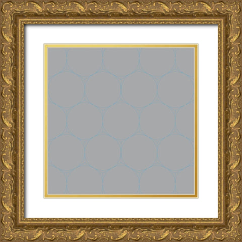 Isometric Hive XIX Gold Ornate Wood Framed Art Print with Double Matting by Grayscale