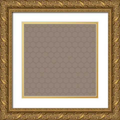 Small Isometric Hive II Gold Ornate Wood Framed Art Print with Double Matting by Grayscale