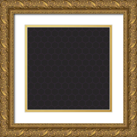 Small Isometric Hive V Gold Ornate Wood Framed Art Print with Double Matting by Grayscale