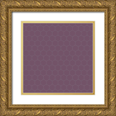 Small Isometric Hive VIII Gold Ornate Wood Framed Art Print with Double Matting by Grayscale