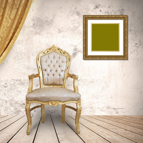 Small Isometric Hive XIII Gold Ornate Wood Framed Art Print with Double Matting by Grayscale