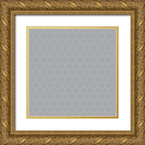 Small Isometric Hive XV Gold Ornate Wood Framed Art Print with Double Matting by Grayscale