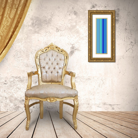 Stripe Totem I Gold Ornate Wood Framed Art Print with Double Matting by Grayscale