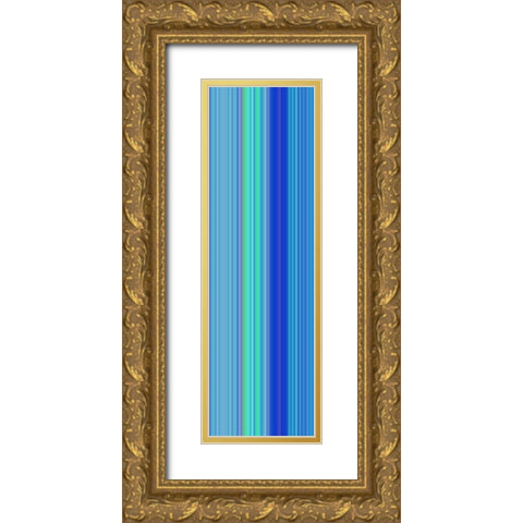 Stripe Totem I Gold Ornate Wood Framed Art Print with Double Matting by Grayscale