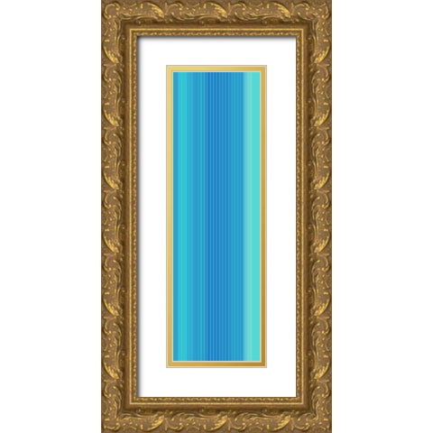 Stripe Totem II Gold Ornate Wood Framed Art Print with Double Matting by Grayscale