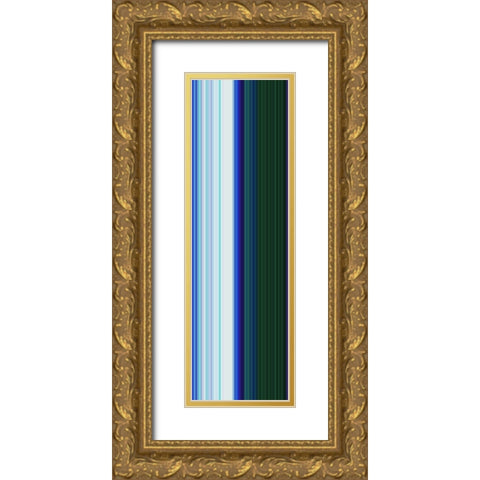 Stripe Totem V Gold Ornate Wood Framed Art Print with Double Matting by Grayscale
