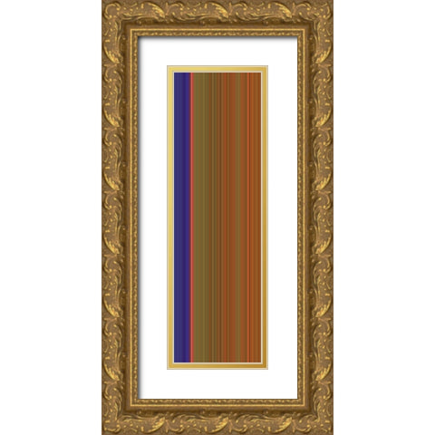 Stripe Totem VI Gold Ornate Wood Framed Art Print with Double Matting by Grayscale
