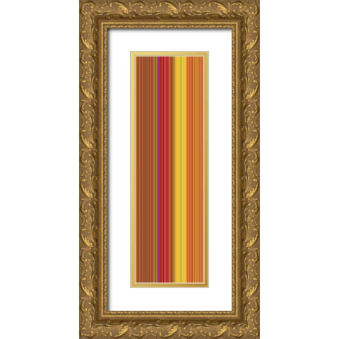 Stripe Totem VII Gold Ornate Wood Framed Art Print with Double Matting by Grayscale