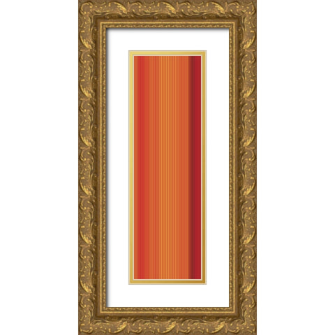 Stripe Totem VIII Gold Ornate Wood Framed Art Print with Double Matting by Grayscale