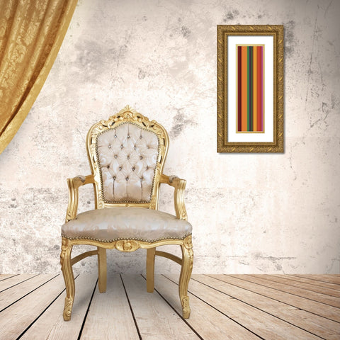 Stripe Totem IX Gold Ornate Wood Framed Art Print with Double Matting by Grayscale