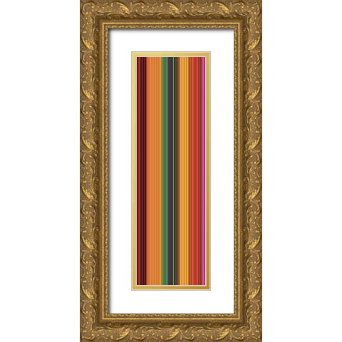 Stripe Totem IX Gold Ornate Wood Framed Art Print with Double Matting by Grayscale