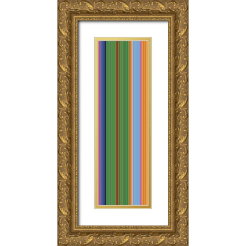 Stripe Totem X Gold Ornate Wood Framed Art Print with Double Matting by Grayscale