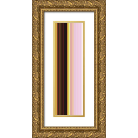 Stripe Totem XI Gold Ornate Wood Framed Art Print with Double Matting by Grayscale